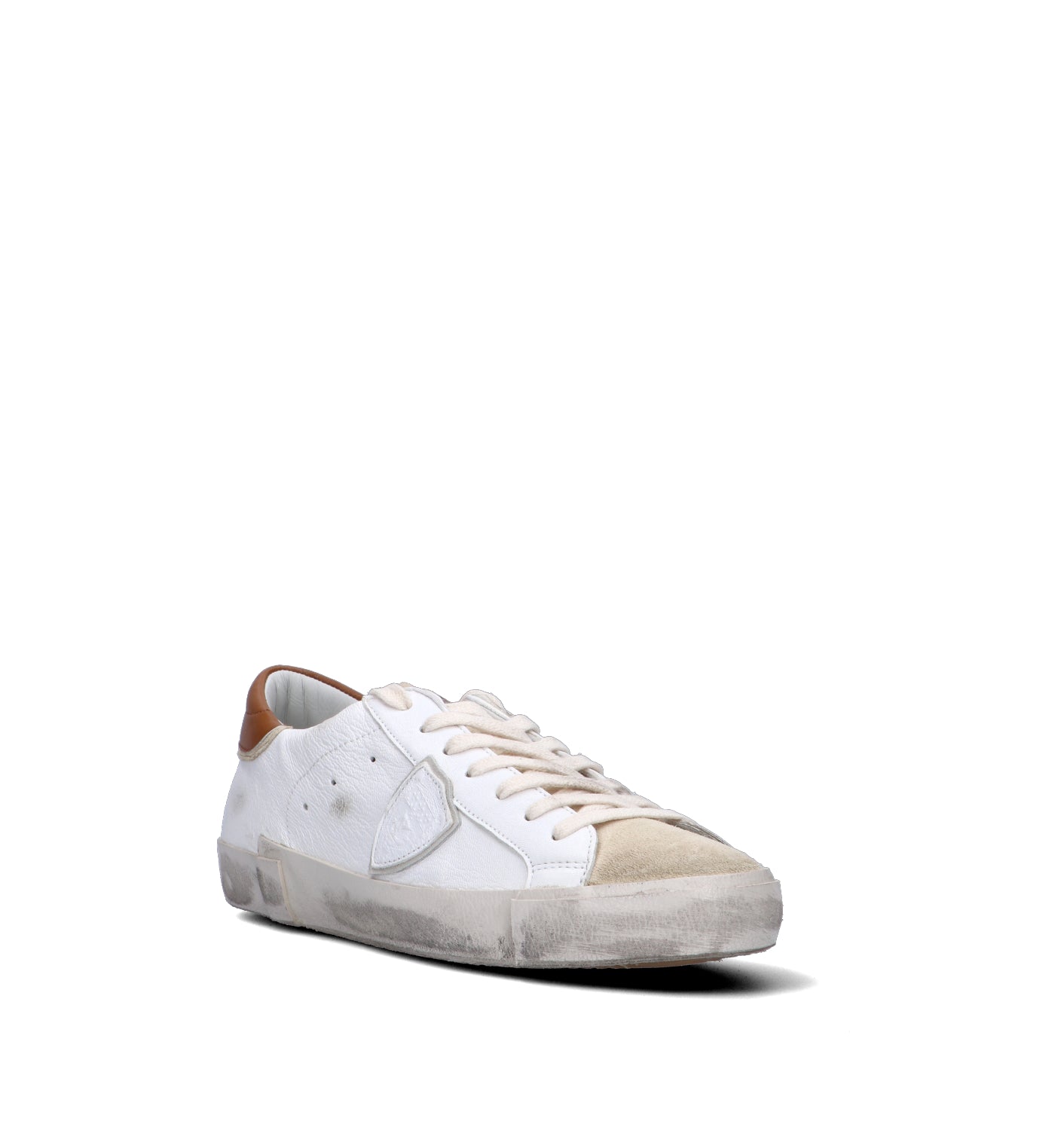 PHILIPPE MODEL Sneaker uomo bianca/marrone in pelle