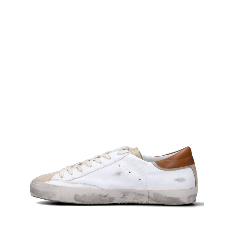 PHILIPPE MODEL Sneaker uomo bianca/marrone in pelle