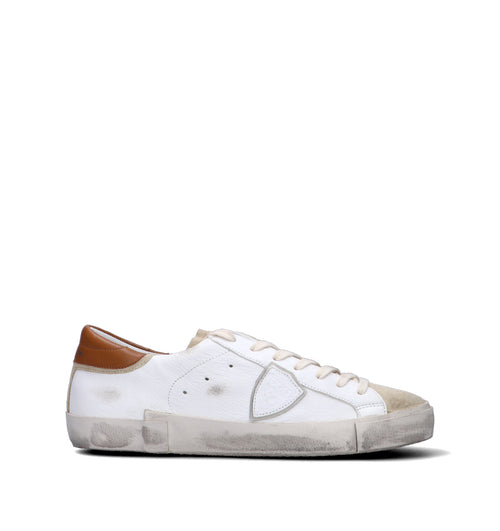 PHILIPPE MODEL Sneaker uomo bianca/marrone in pelle