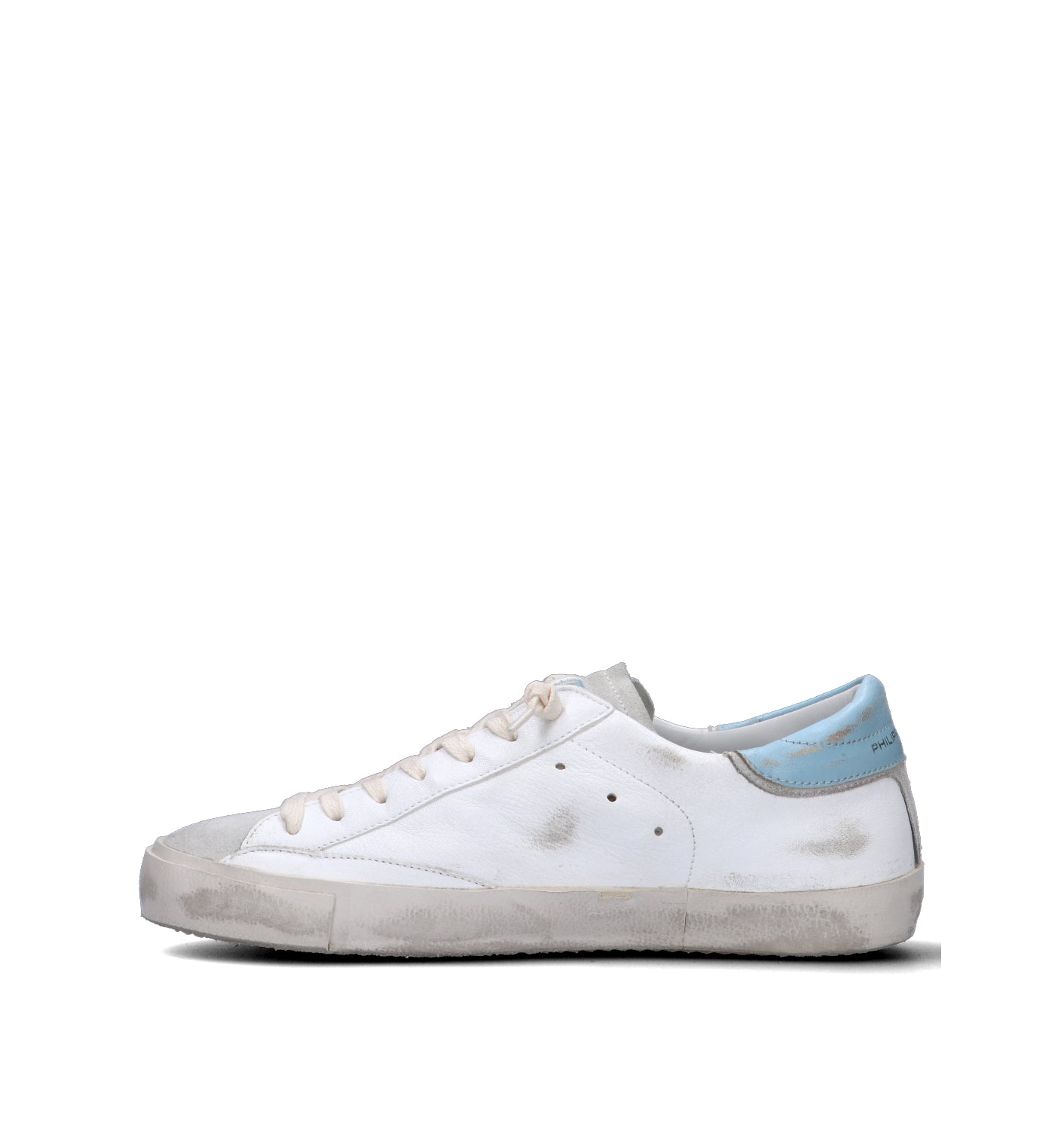 PHILIPPE MODEL Sneaker donna bianca/azzurra in pelle