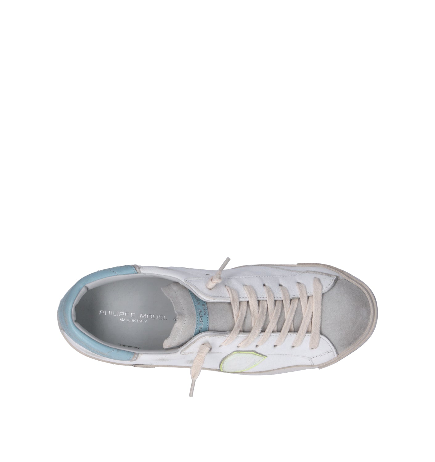 PHILIPPE MODEL Sneaker donna bianca/azzurra in pelle