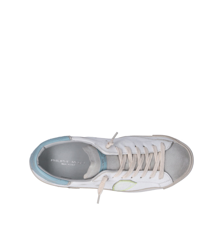 PHILIPPE MODEL Sneaker donna bianca/azzurra in pelle