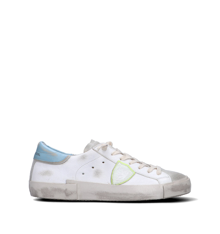 PHILIPPE MODEL Sneaker donna bianca/azzurra in pelle