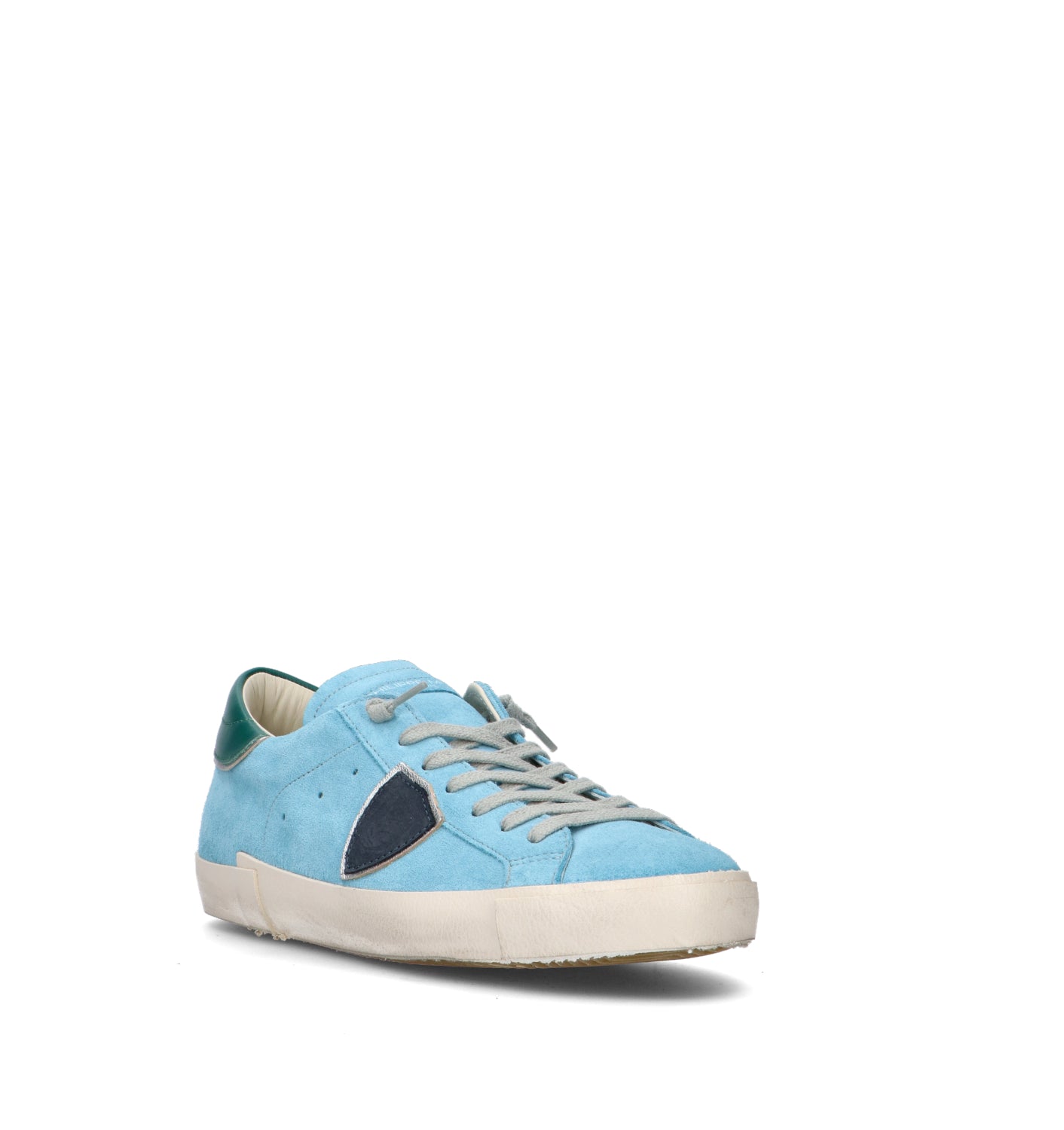 PHILIPPE MODEL Sneaker uomo azzurra in suede