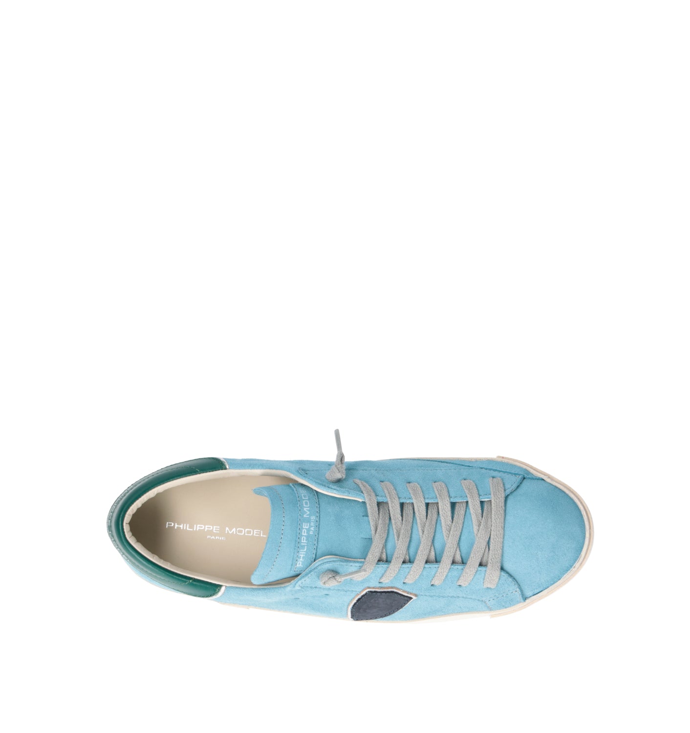 PHILIPPE MODEL Sneaker uomo azzurra in suede