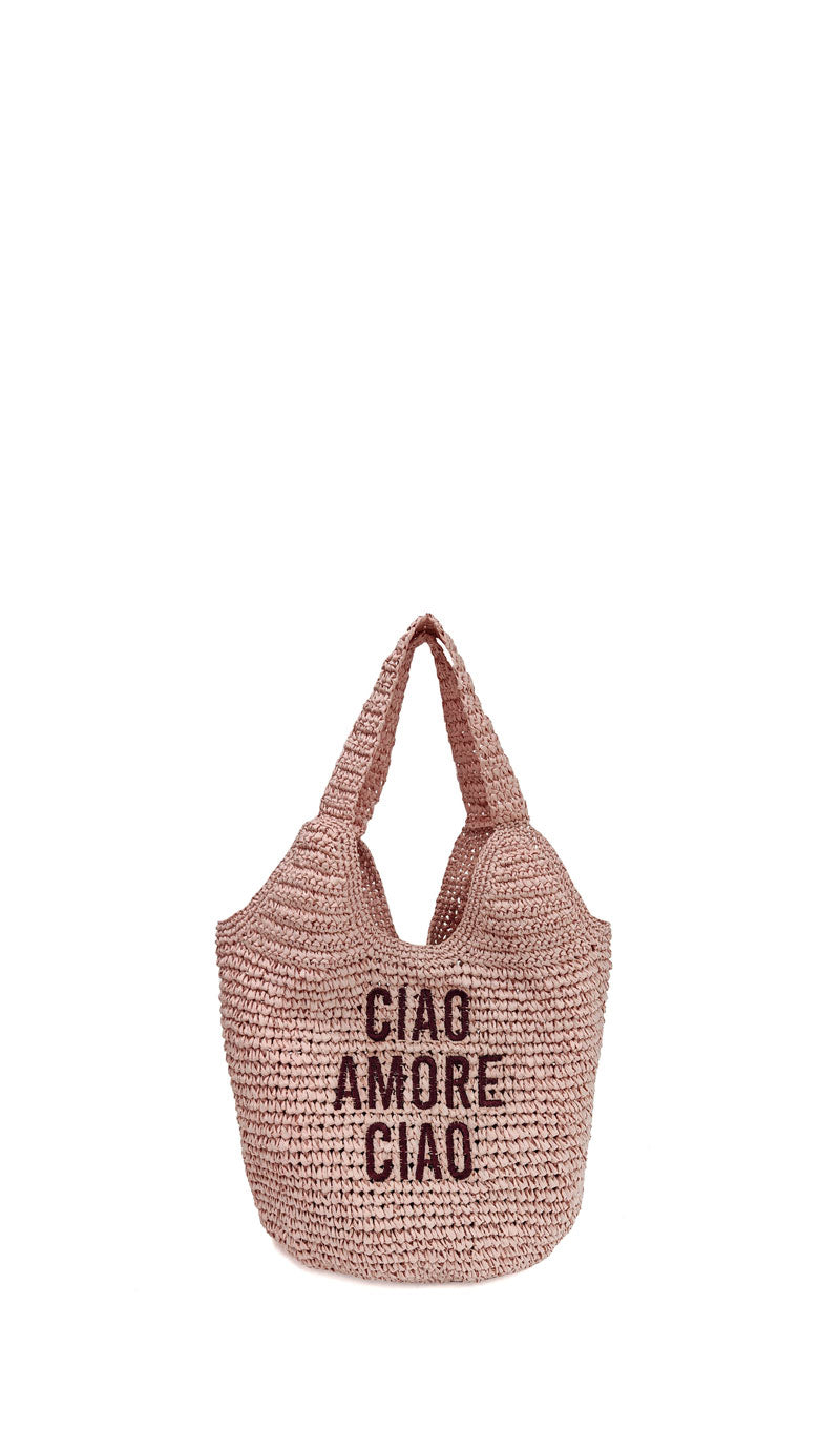 LE PANDORINE Borsa spiaggia panna