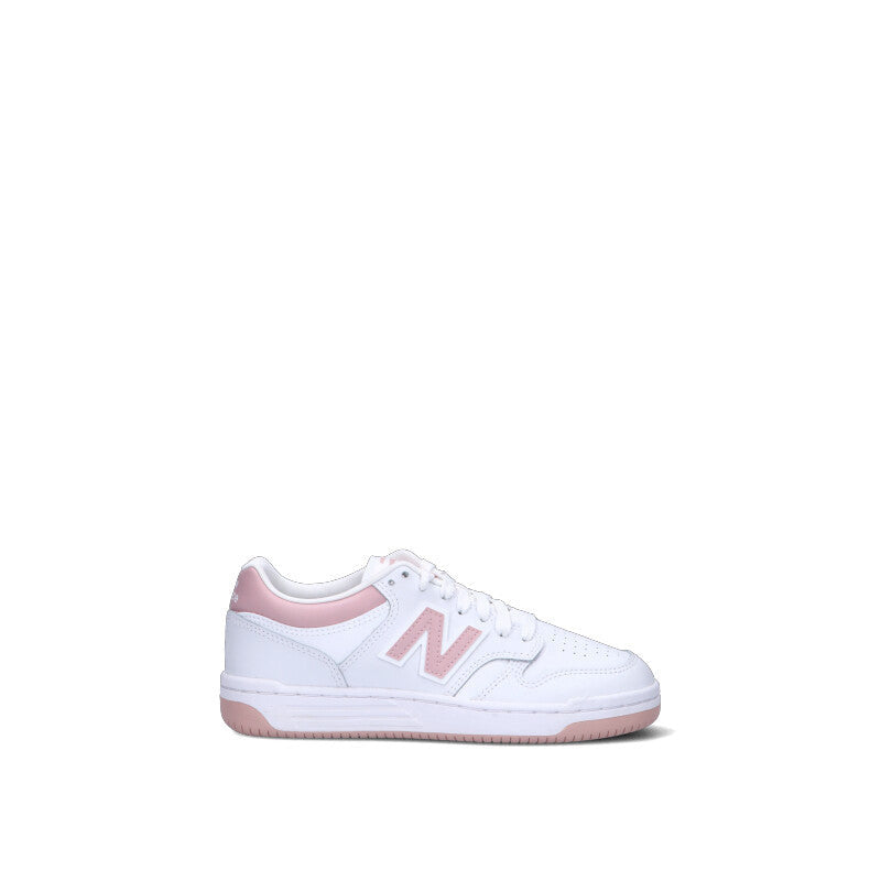 NEW BALANCE Sneaker bimba bianca/rosa in pelle