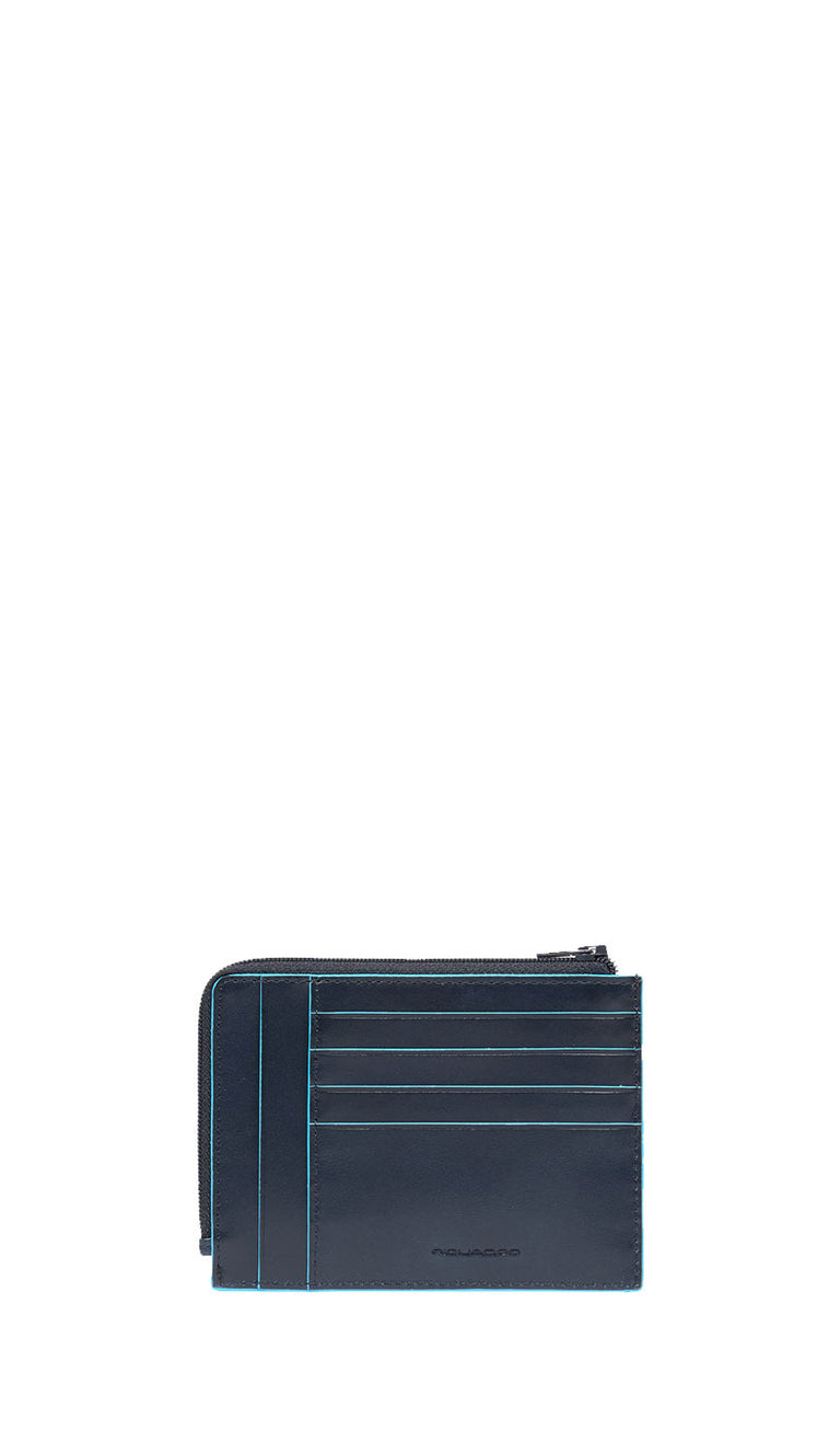 PIQUADRO Porta carta di credito blu