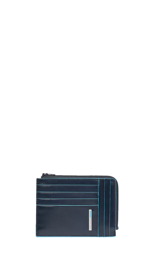 PIQUADRO Porta carta di credito blu