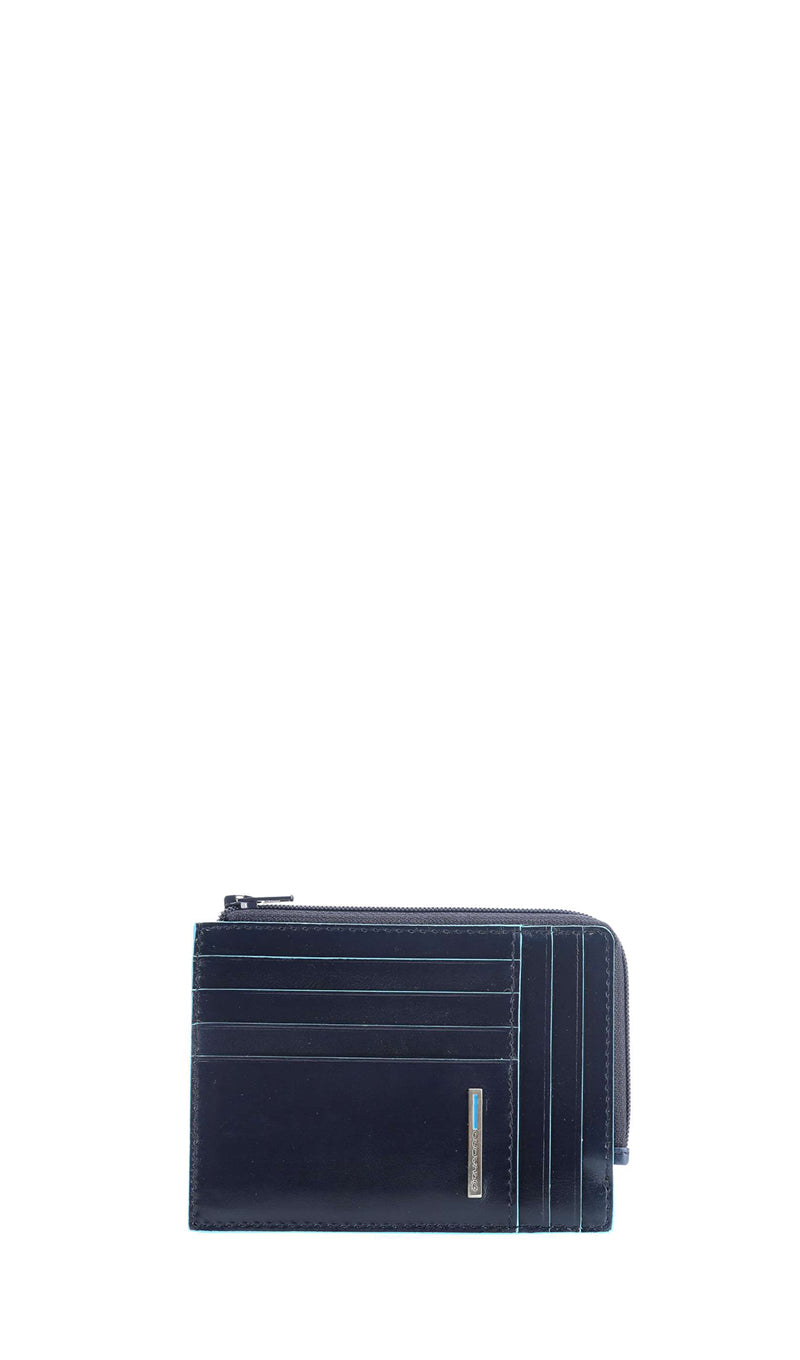 PIQUADRO Porta carta di credito blu