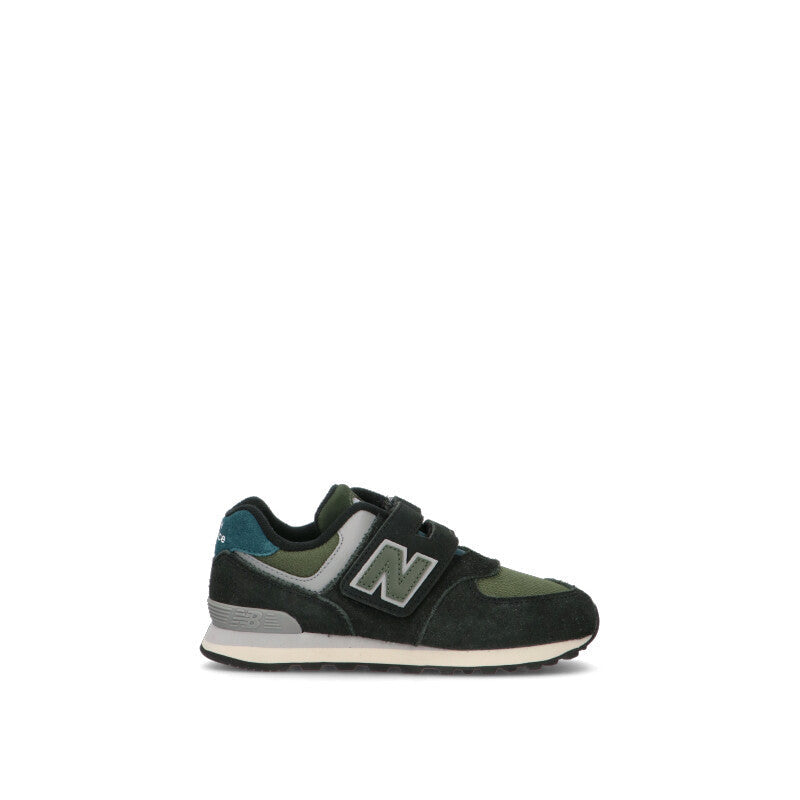 NEW BALANCE - 574 Sneaker bimbo nera in suede