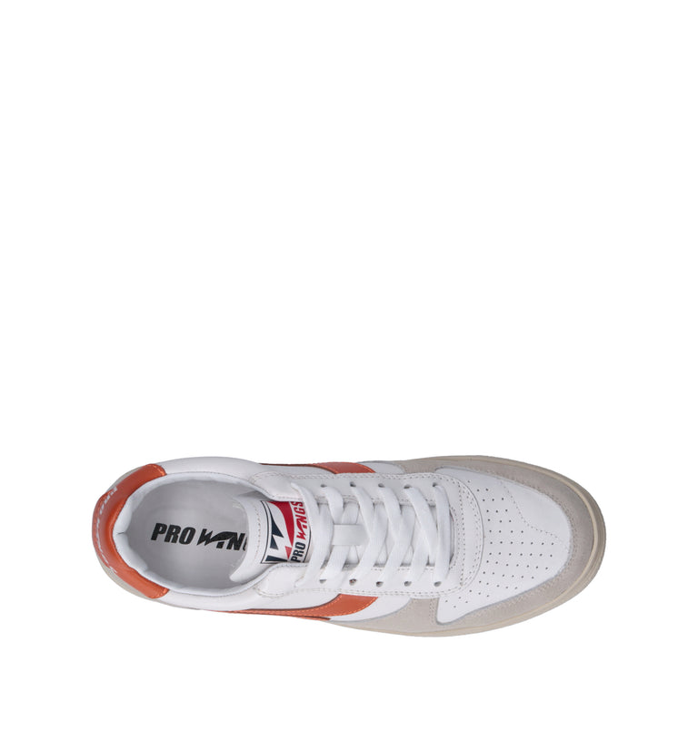 PROWINGS Sneaker uomo bianca/arancio in pelle