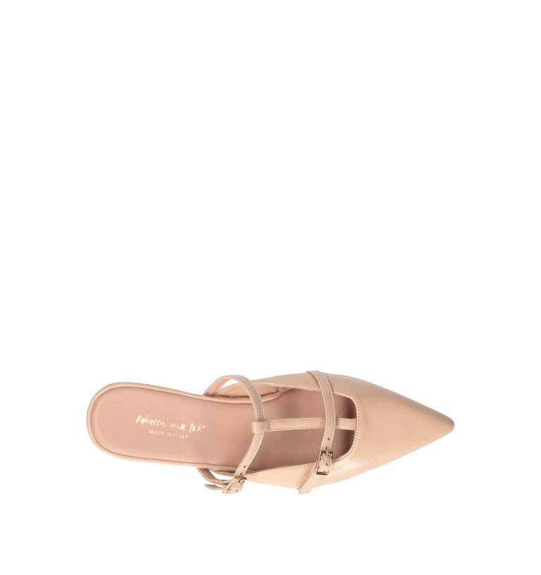 REBECCA VAN DIK Sabot donna nude in pelle