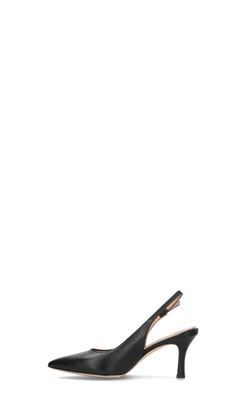 REBECCA VAN DIK Slingback donna nera in pelle