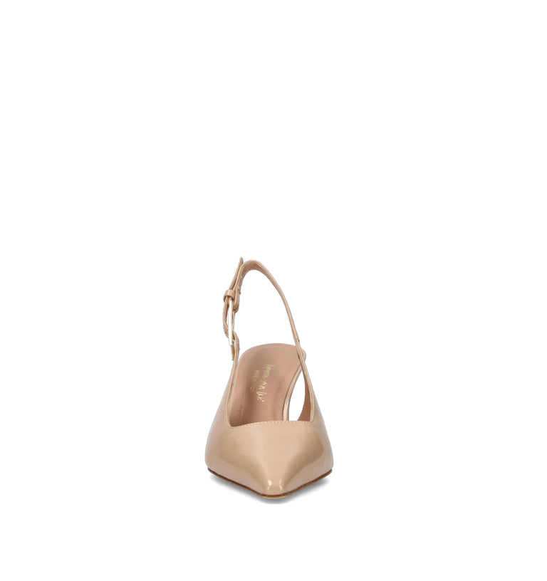 REBECCA VAN DIK Slingback donna nude in pelle