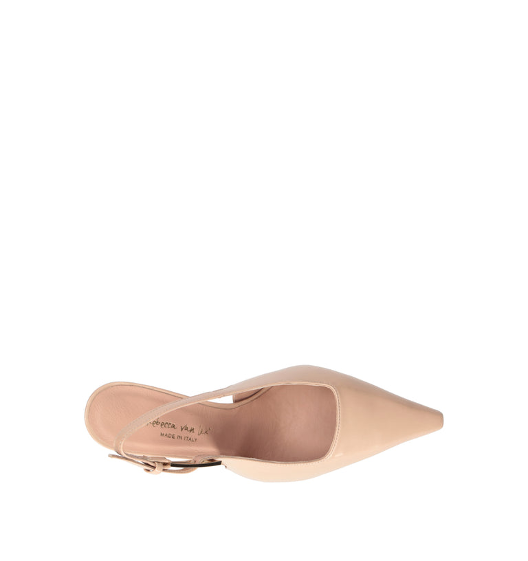 REBECCA VAN DIK Slingback donna nude in pelle