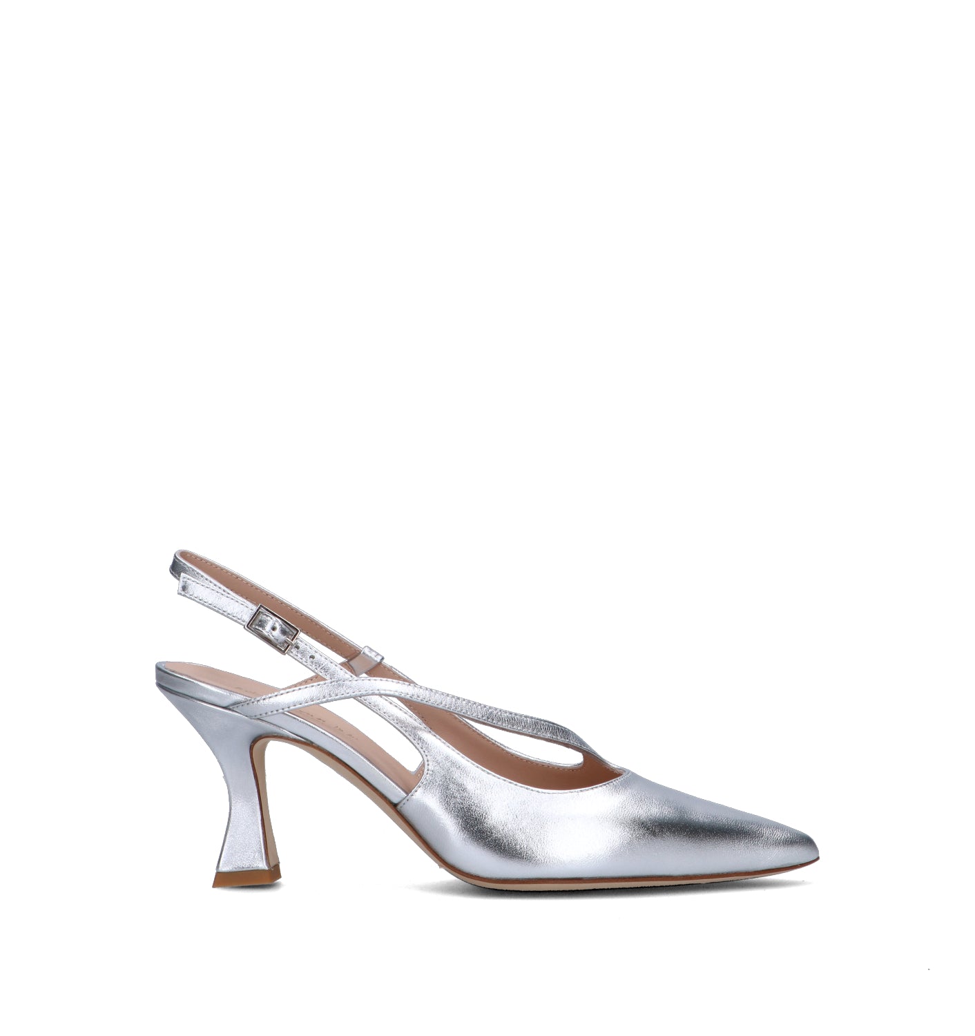 REBECCA VAN DIK Slingback donna argento in pelle