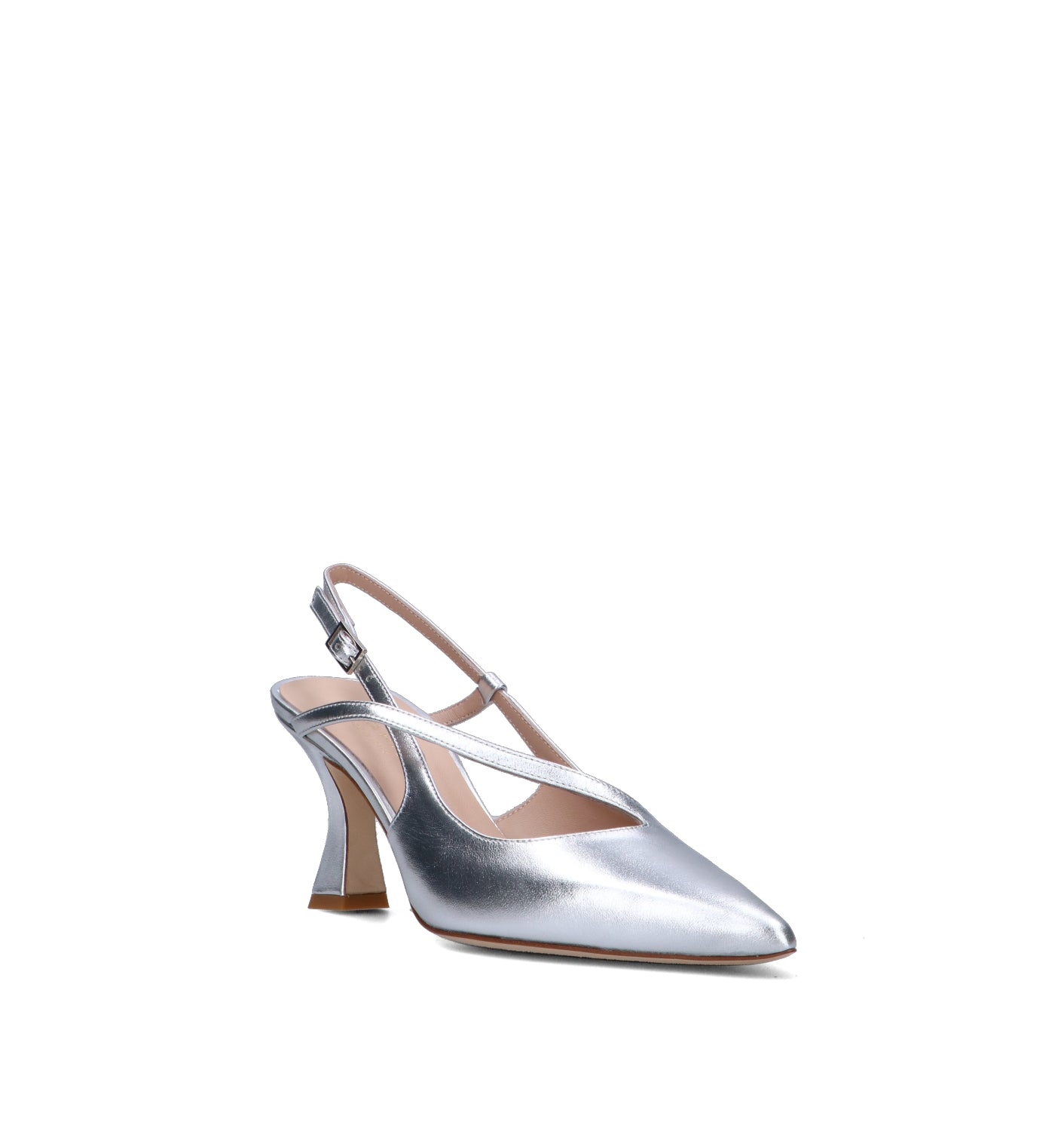 REBECCA VAN DIK Slingback donna argento in pelle