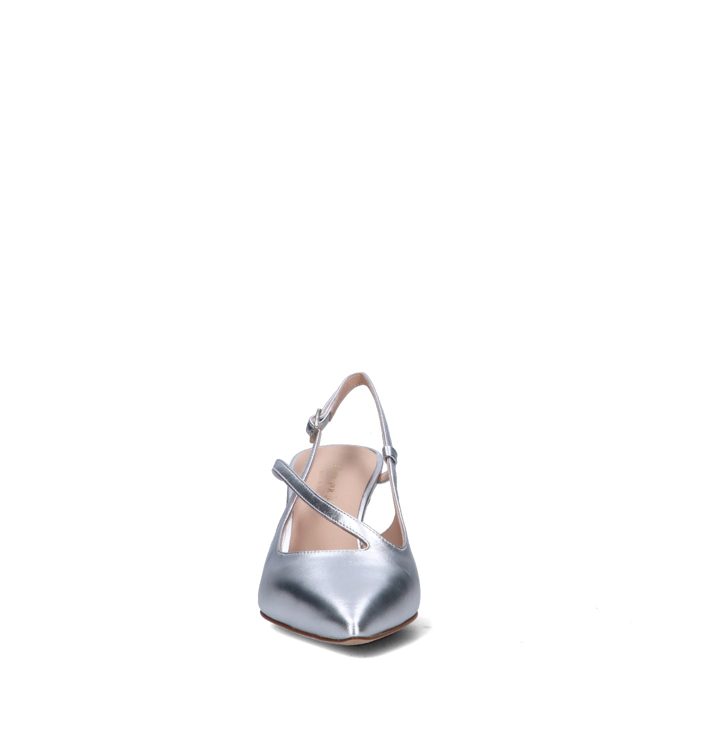 REBECCA VAN DIK Slingback donna argento in pelle