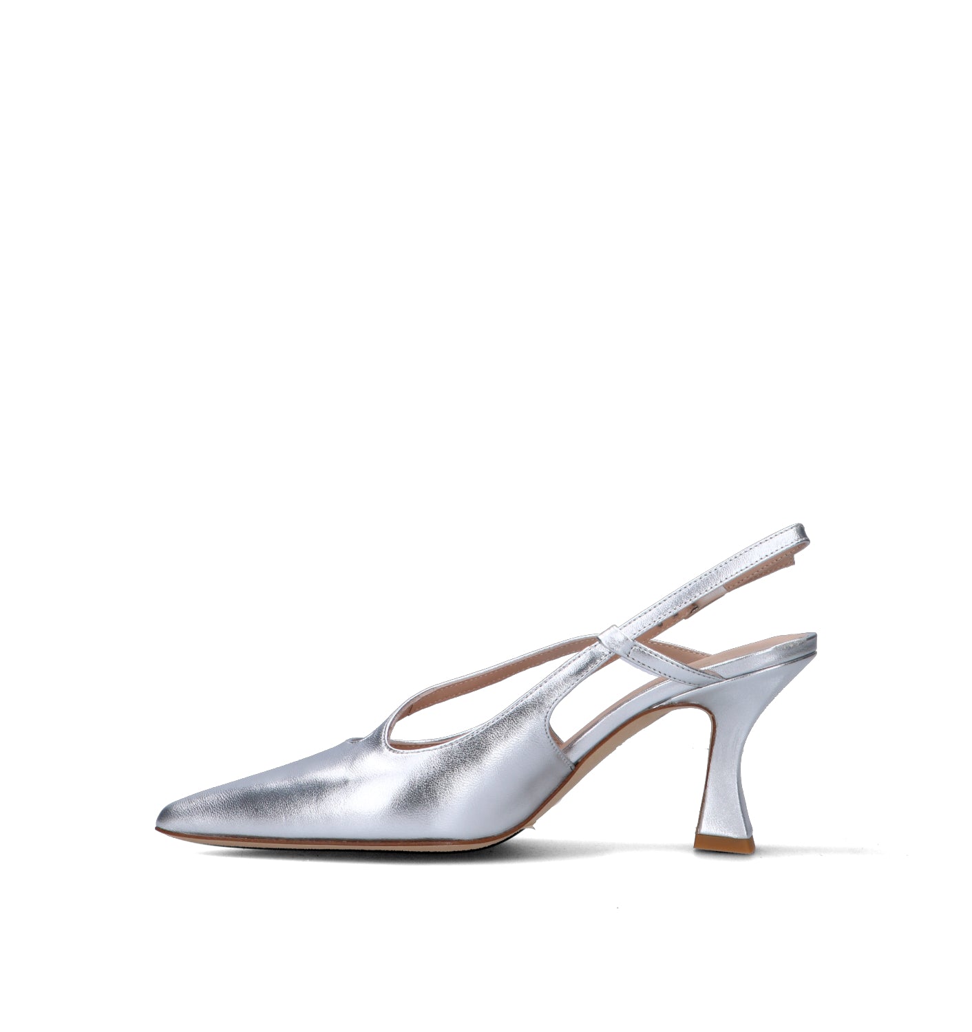 REBECCA VAN DIK Slingback donna argento in pelle