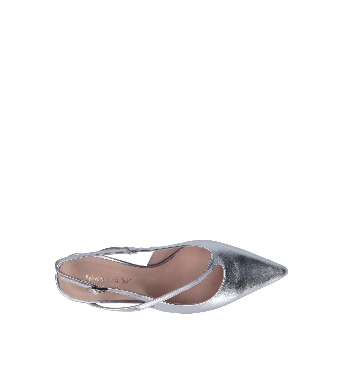 REBECCA VAN DIK Slingback donna argento in pelle