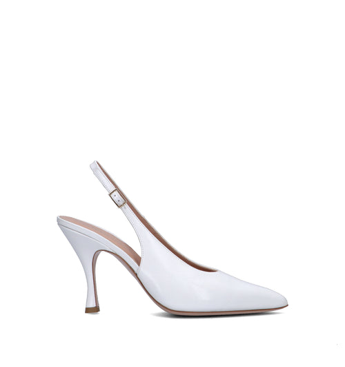 REBECCA VAN DIK Slingback donna bianca in pelle