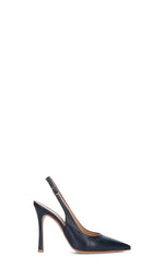 ENZO DI MARTINO Slingback donna blu in pelle