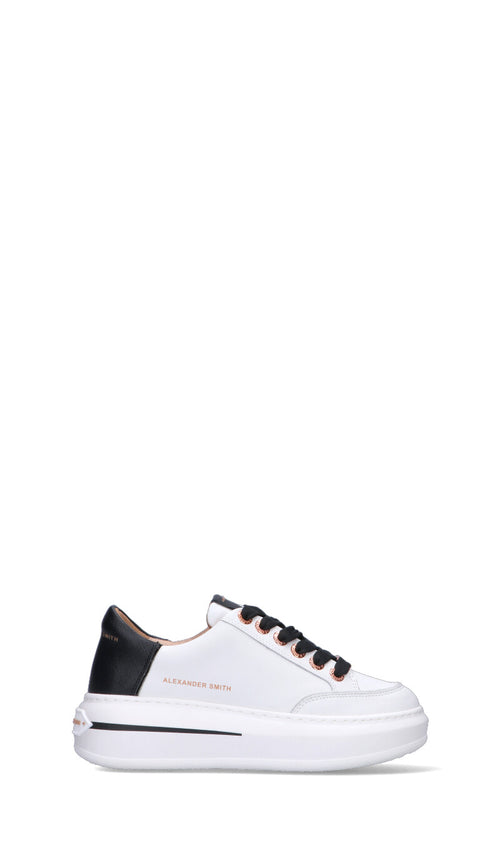 ALEXANDER SMITH Sneaker donna bianca/nera in pelle