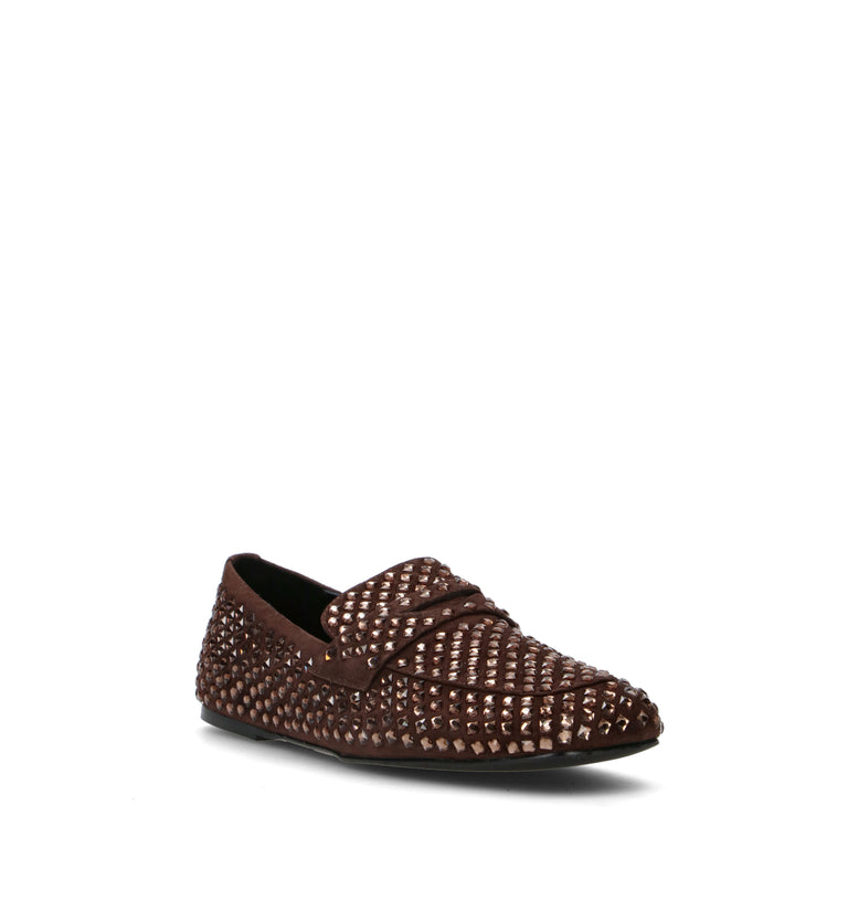 STRATEGIA Mocassino donna marrone in pelle