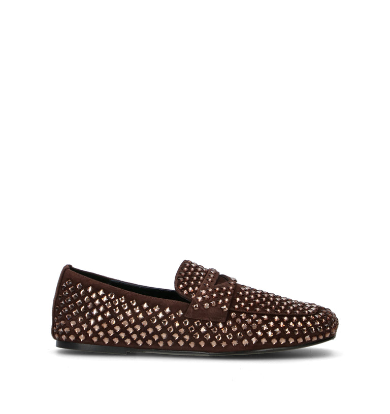STRATEGIA Mocassino donna marrone in pelle