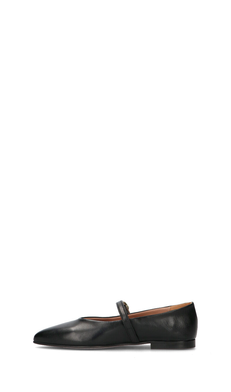 RABARBARO  Ballerina donna nera in pelle