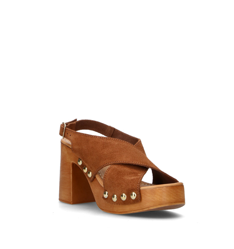 RABARBARO Sandalo donna cuoio in suede