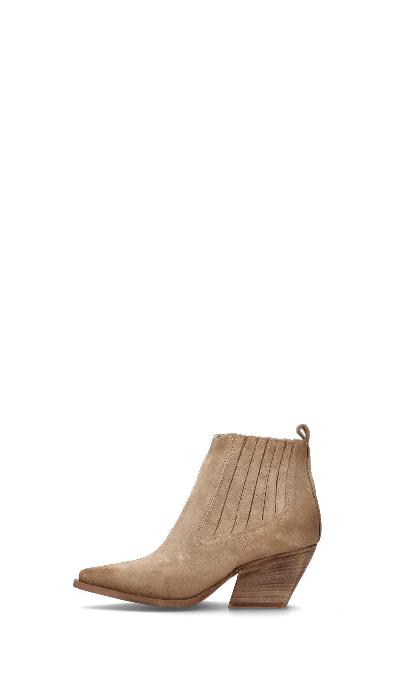 RABARBARO  Tronchetto donna taupe in suede