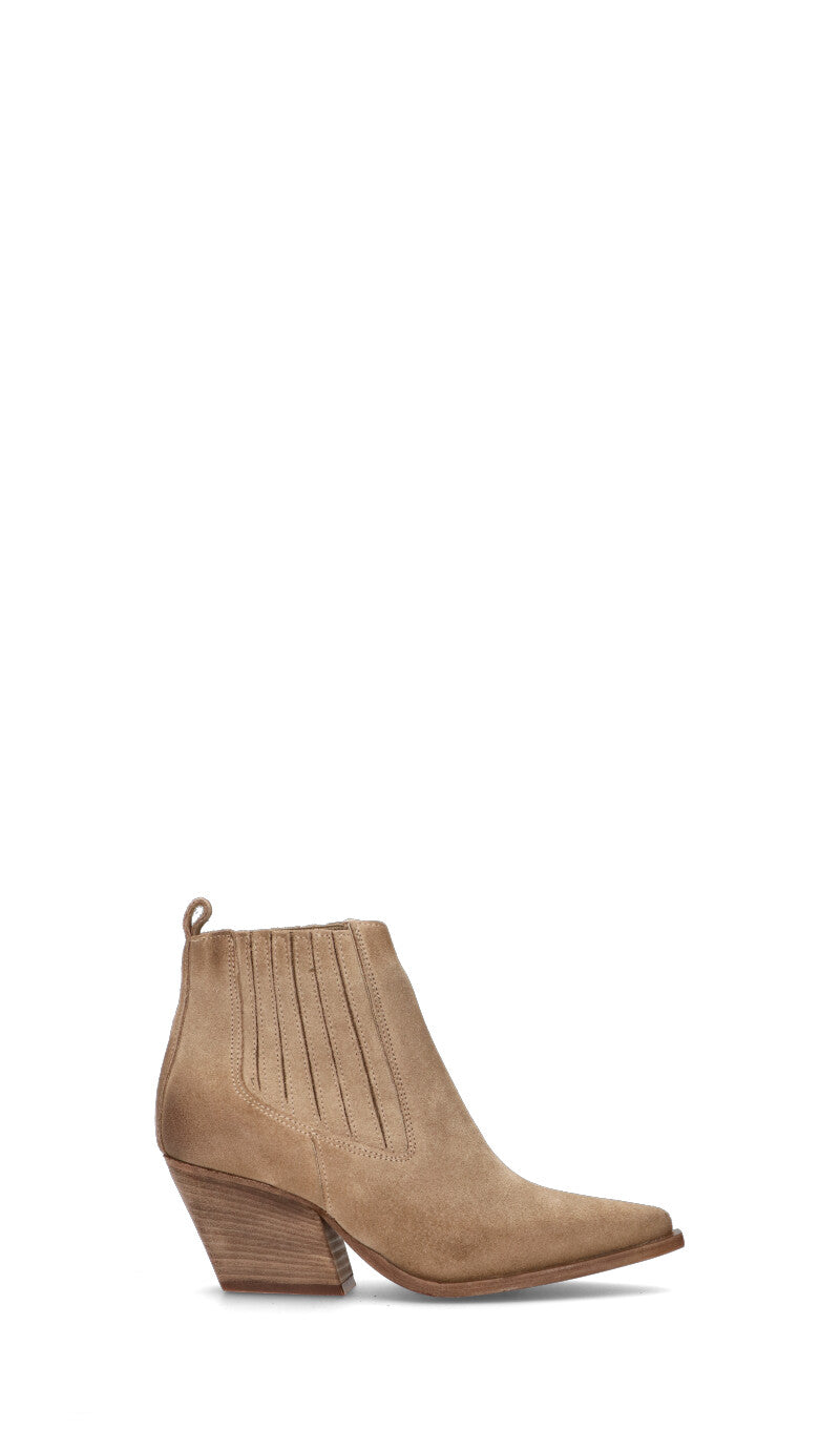 RABARBARO  Tronchetto donna taupe in suede