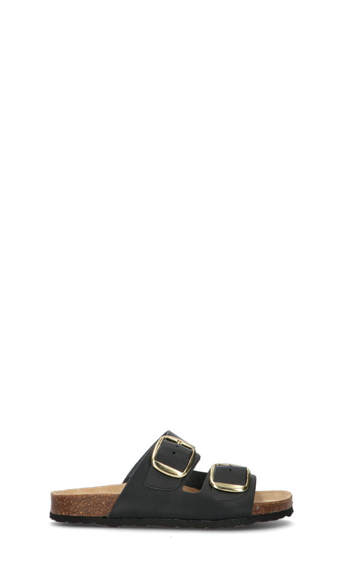 RABARBARO Ciabatta donna nera in suede