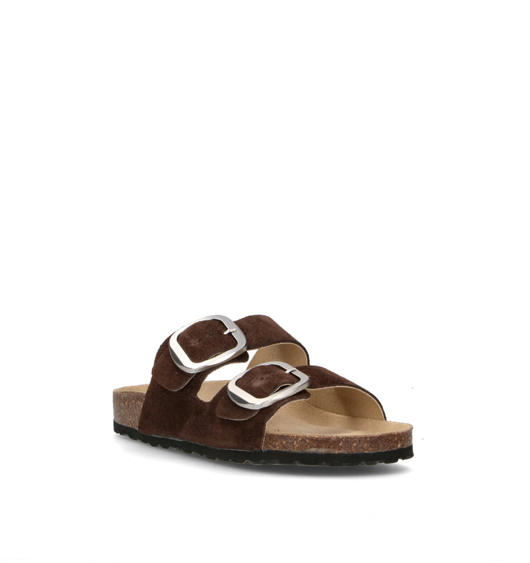 RABARBARO Ciabatta donna testa di moro in suede
