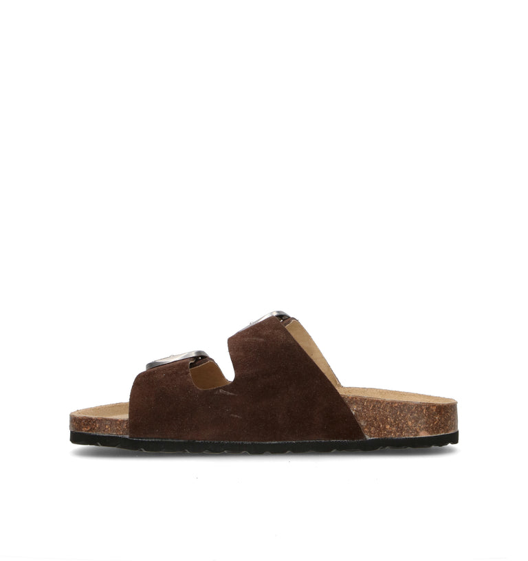 RABARBARO Ciabatta donna testa di moro in suede