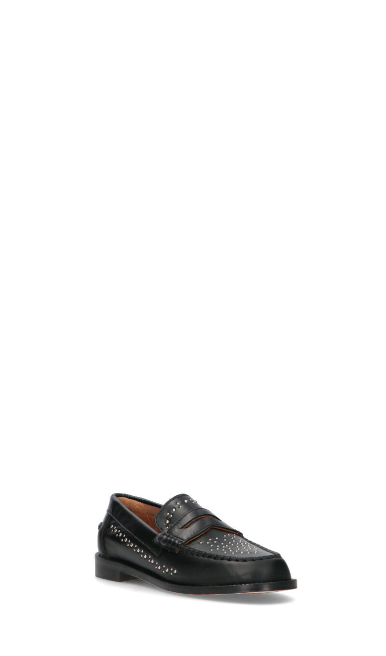 RABARBARO  Mocassino donna nero in pelle