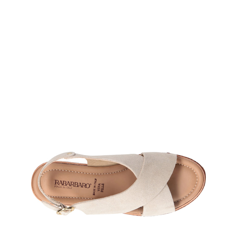 RABARBARO Sandalo donna grigio in suede