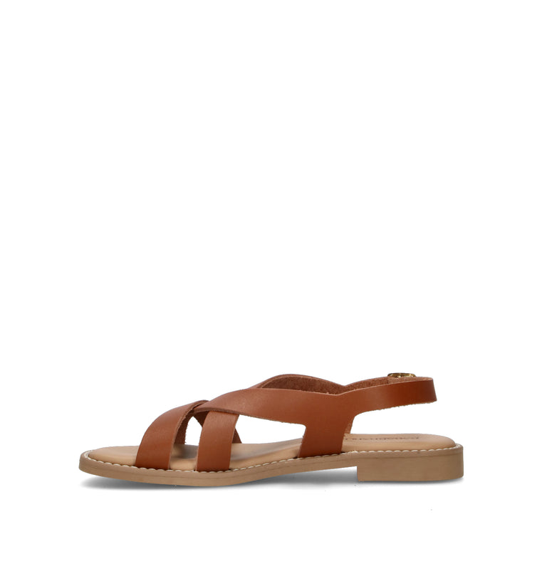 RABARBARO Sandalo donna cuoio in pelle