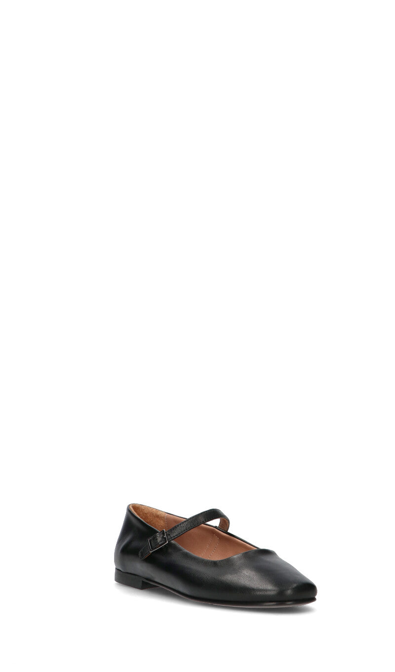 RABARBARO  Ballerina donna nera in pelle