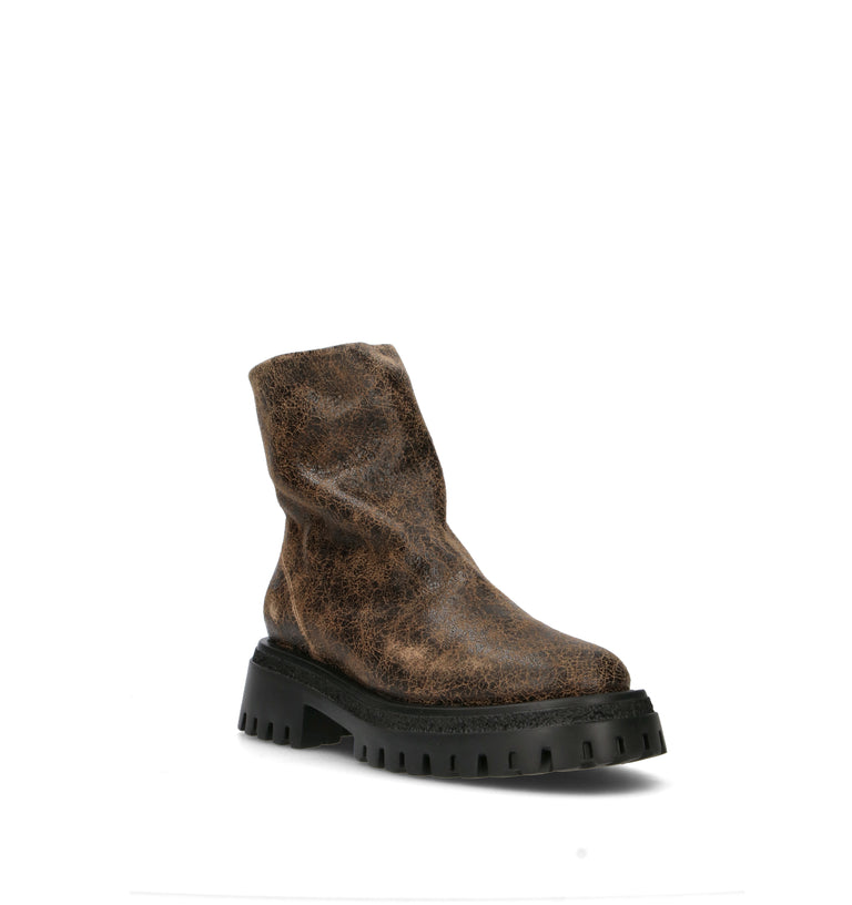 HALMANERA Tronchetto donna marrone in pelle