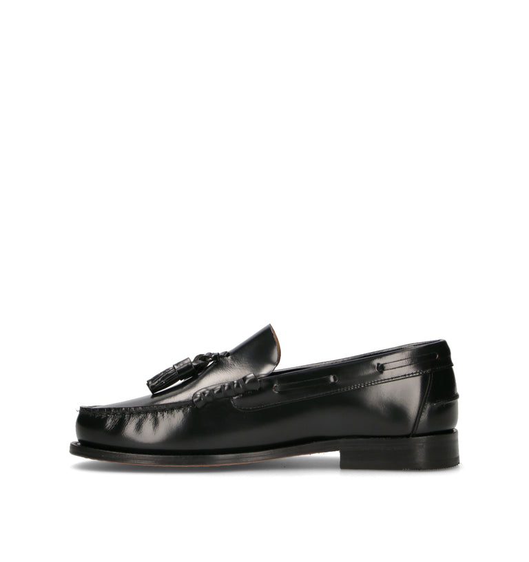 SAXONE Mocassino uomo nero in pelle