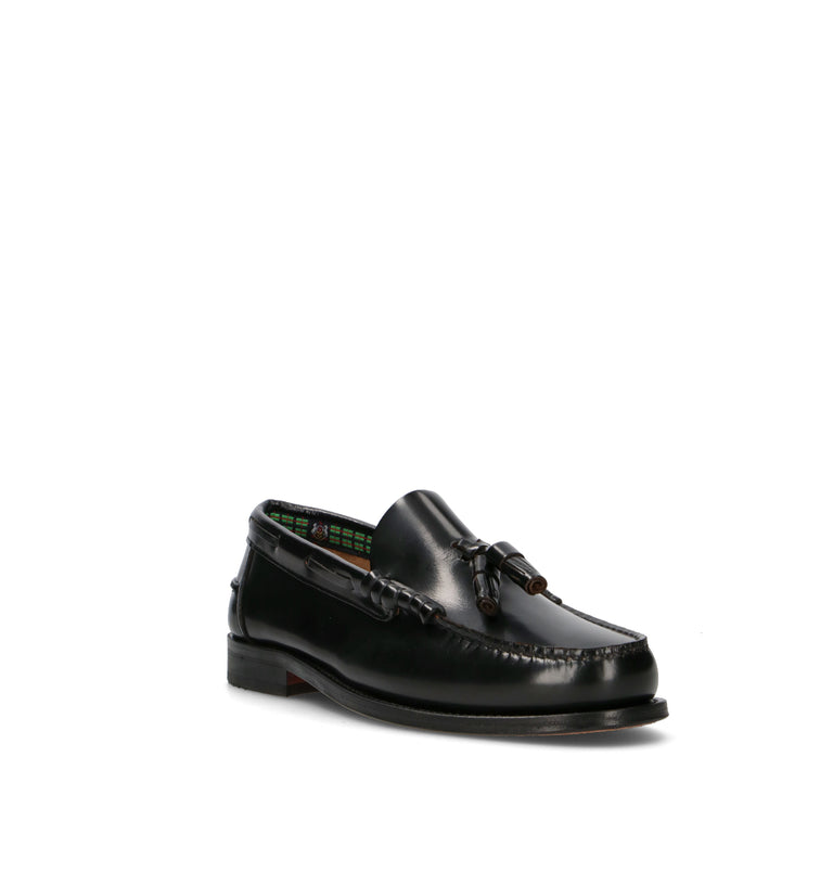 SAXONE Mocassino uomo nero in pelle