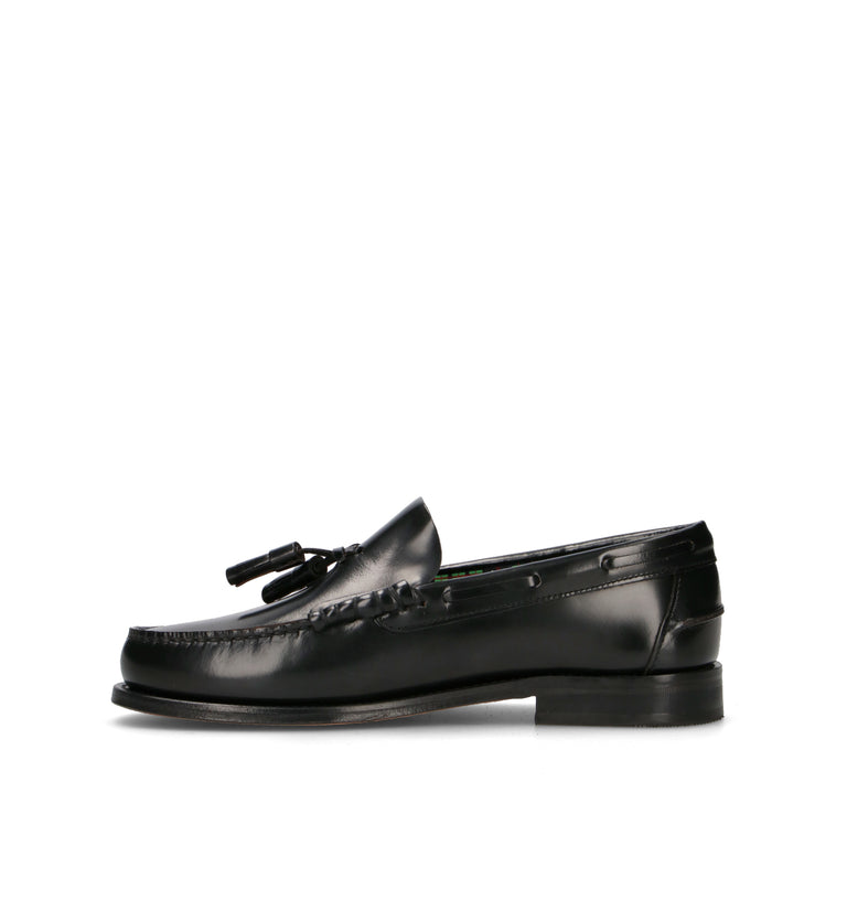 SAXONE Mocassino uomo nero in pelle