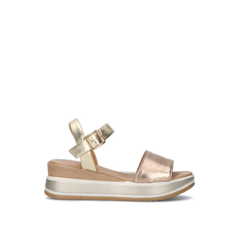ROBERTA GINEPRI Sandalo donna platino in pelle