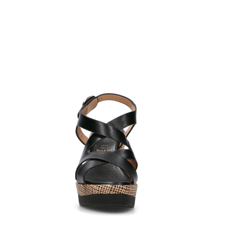 ROBERTA GINEPRI Sandalo donna nero in pelle