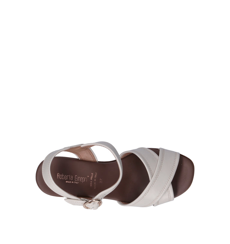 ROBERTA GINEPRI Sandalo donna bianco in pelle