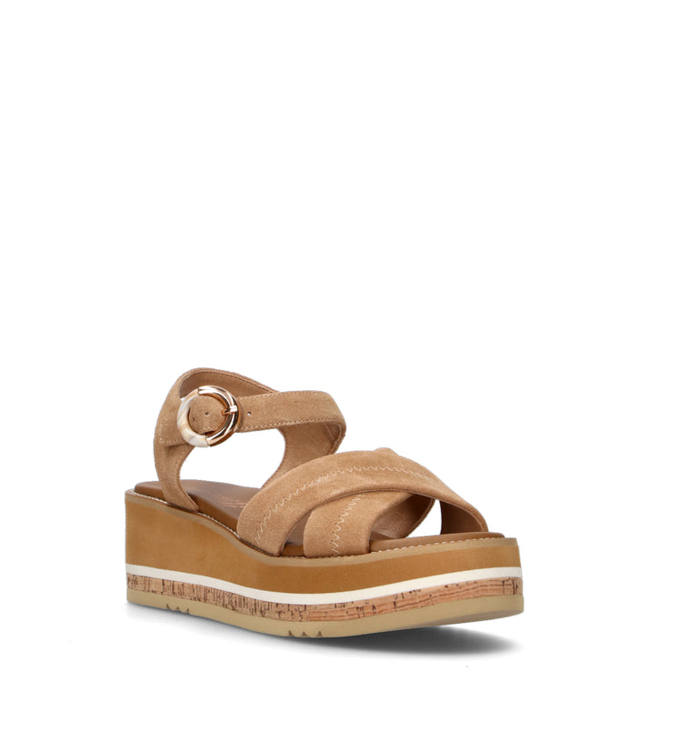 ROBERTA GINEPRI Sandalo donna cammello in suede