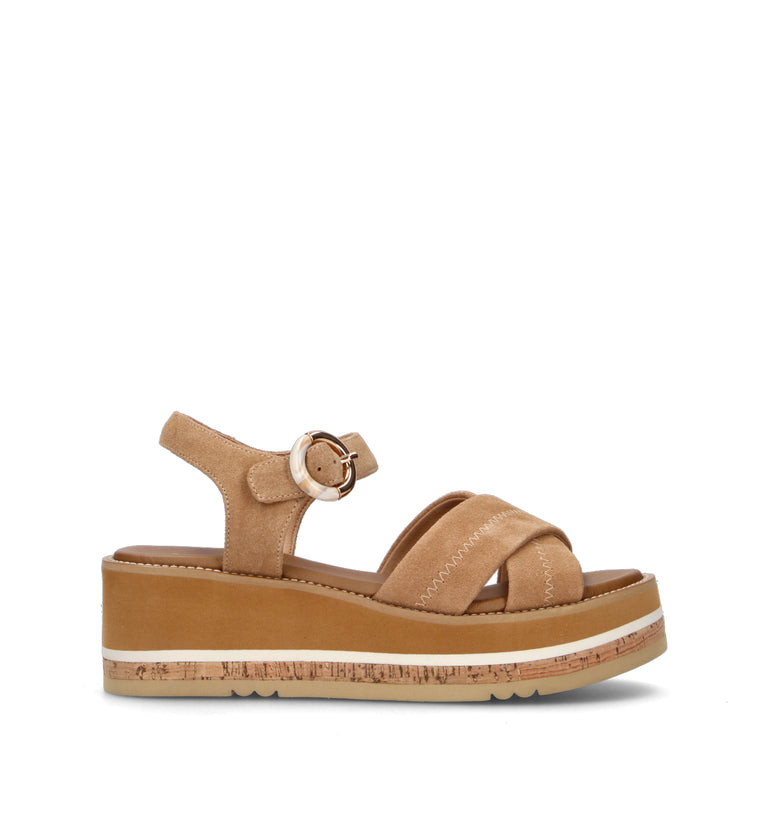 ROBERTA GINEPRI Sandalo donna cammello in suede